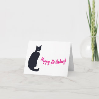 Tuxedo cat birthday card