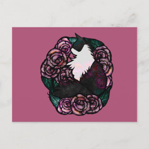 Tuxedo Cat Black and white kitty cats              Postcard