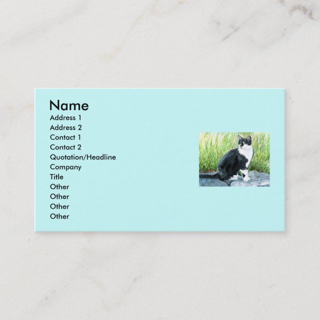 Tuxedo Cat Business Cards (Front)