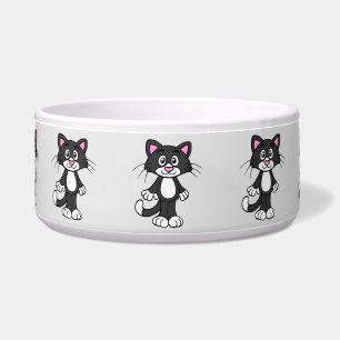 tuxedo cat cat food bowl 