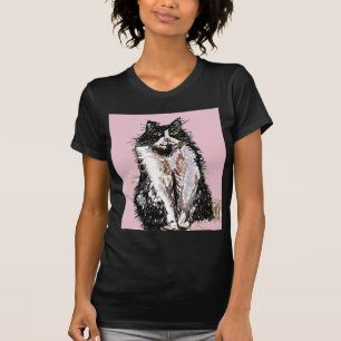 Tuxedo Cat cats cute Black and White pets T-Shirt