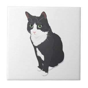 Tuxedo Cat Ceramic Tile