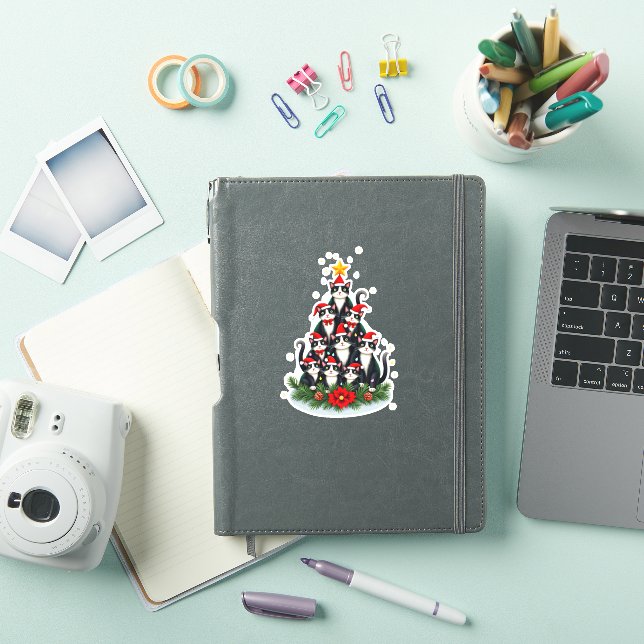 Tuxedo Cat Christmas Tree Tuxedo Cat Lights Xmas M (iPad Cover)