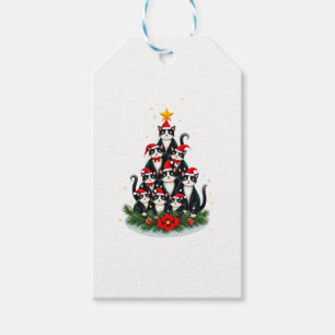 Tuxedo Cat Christmas Tree Tuxedo Cat Lights Xmas M Gift Tags