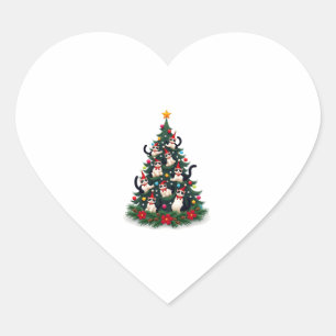 Tuxedo Cat Christmas Tree Tuxedo Cat Lights Xmas M Heart Sticker