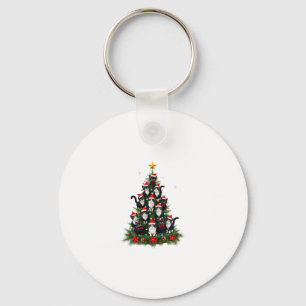 Tuxedo Cat Christmas Tree Tuxedo Cat Lights Xmas M Key Ring