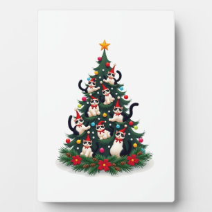 Tuxedo Cat Christmas Tree Tuxedo Cat Lights Xmas M Plaque