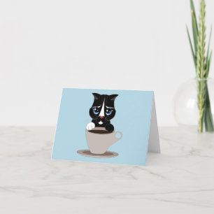 TUXEDO CAT COFFEE CAT ART NOTE CARDS
