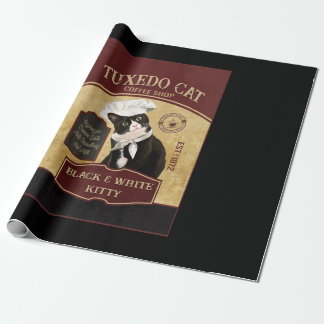 Tuxedo Cat Coffee Wrapping Paper