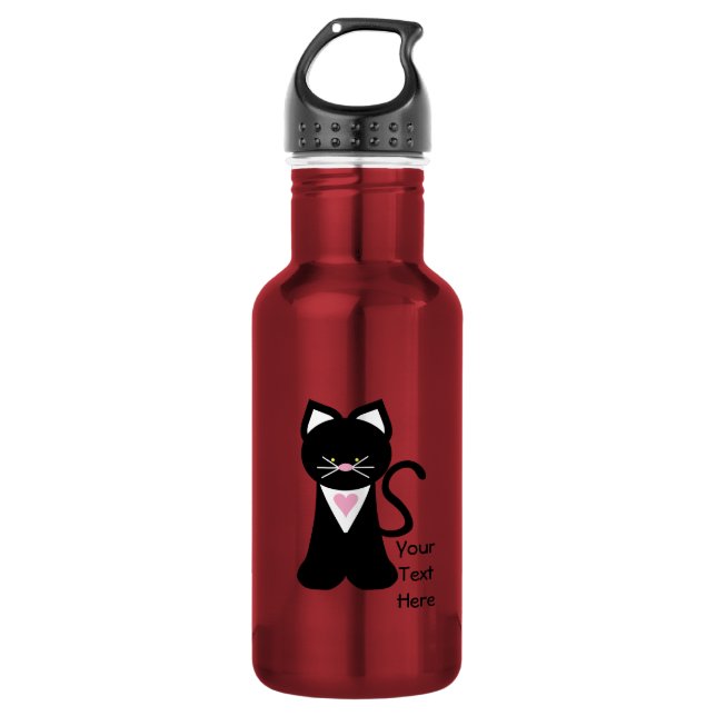 Tuxedo Cat (customisable) 532 Ml Water Bottle (Front)