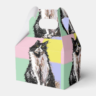Tuxedo Cat Cute Cats Black White Pastel Rainbow Favour Box