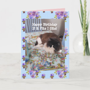 Tuxedo Cat Cute Funny Cats in Boxes Cats Card