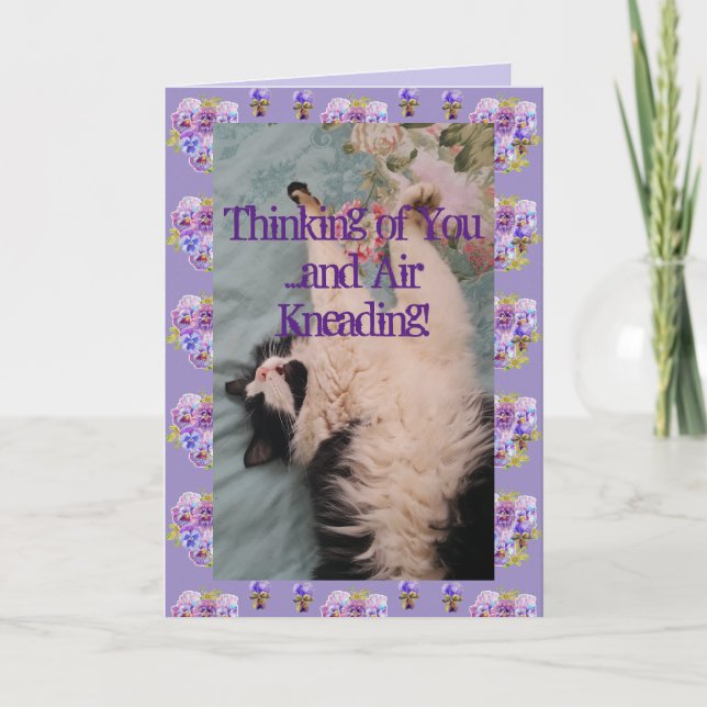 Tuxedo Cat Cute Funny Quote Air-Kneading Card (Front)
