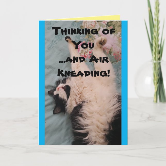 Tuxedo Cat Cute Funny Quote Air-Kneading Card (Front)