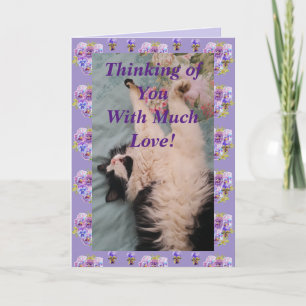 Tuxedo Cat Cute Funny Thinking of You Love Card