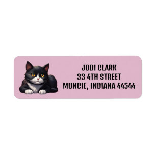 TUXEDO CAT CUTE RETURN ADDRESS LABELS