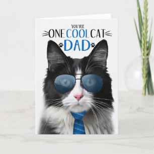 Tuxedo Cat Father's Day One Cool Cat Holiday Card