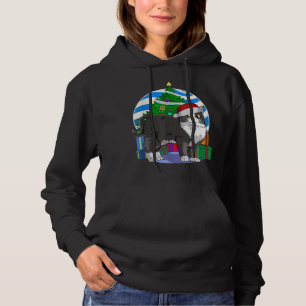 Tuxedo Cat Funny Santa Christmas Tree Decor Hoodie