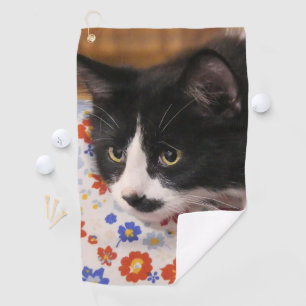 Tuxedo Cat Golf Towel