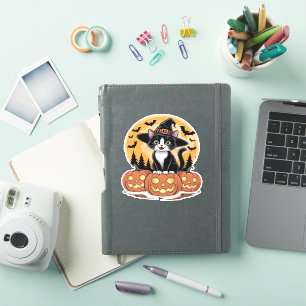 Tuxedo Cat Halloween Witch Cute Pumpkins Essential