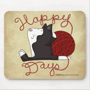 Tuxedo Cat- Happy Days Mouse Pad