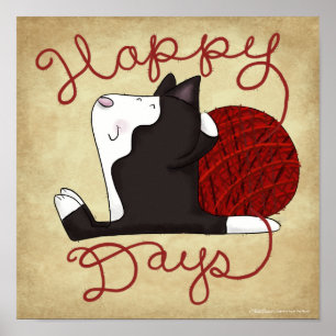 Tuxedo Cat- Happy Days Poster