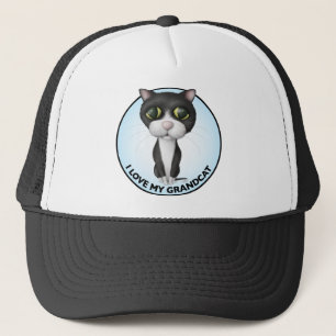 Tuxedo Cat - I Love My Grandcat Trucker Hat
