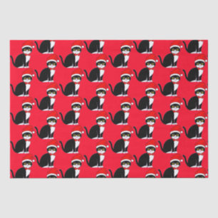 Tuxedo Cat in Bowtie: at Christmas  Tissue Paper