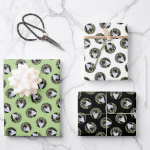 Tuxedo Cat in Window Painting Cute Original Art Wrapping Paper Sheet