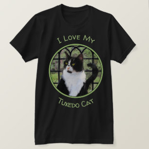 Tuxedo Cat in Window Painting Original Animal Art T-Shirt