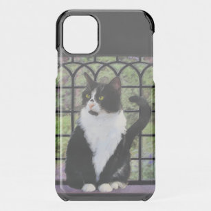 Tuxedo Cat in Window Painting Original Animal Art iPhone 11 Case