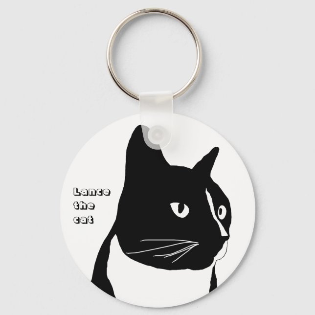 tuxedo cat key chain (Front)