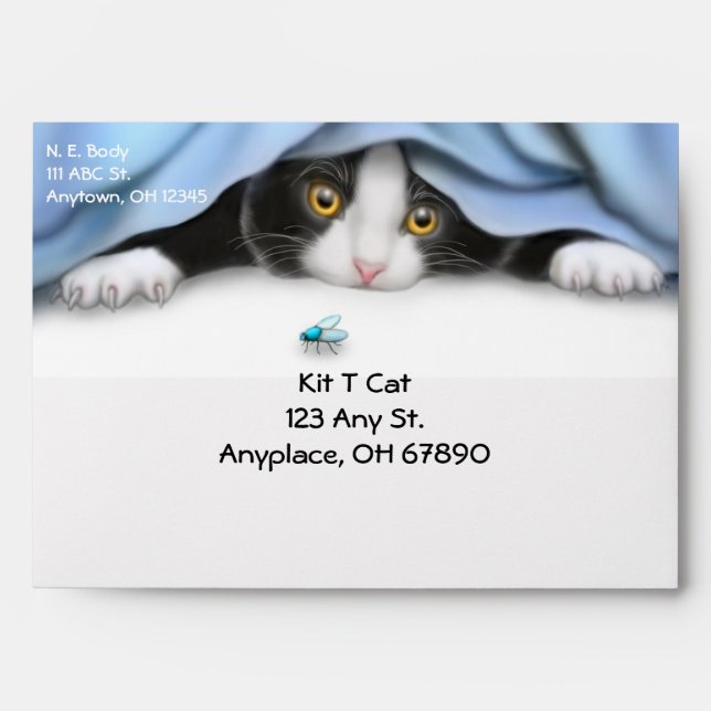 Tuxedo Cat Lover Envelope (Front)