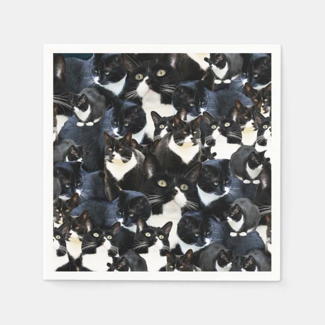 Tuxedo Cat Madness Napkin (Front)