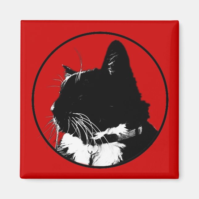Tuxedo Cat Magnet (Front)