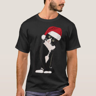 Tuxedo Cat Meow Christmas Cat Catmas Cute Tuxie Lo T-Shirt