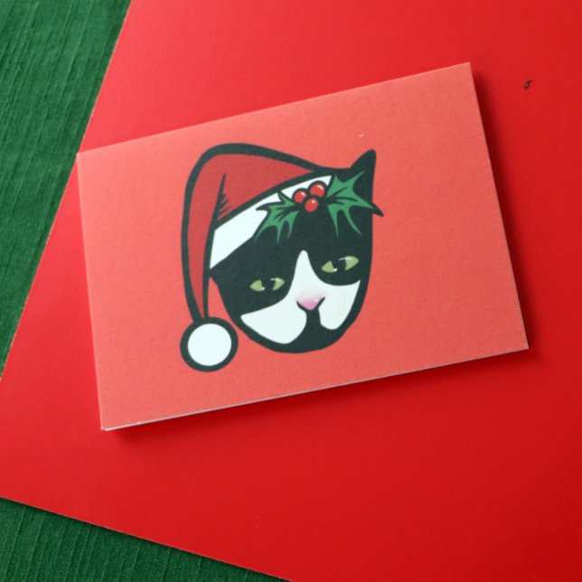 Tuxedo Cat Merry Christmas Card (Creator Uploaded)