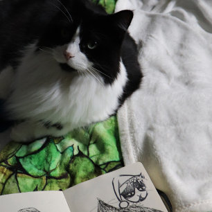 Tuxedo Cat Merry Christmas Rubber Stamp