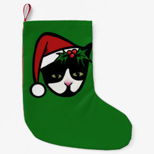 Tuxedo Cat Merry Christmas Small Christmas Stocking