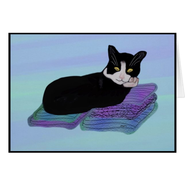 Tuxedo Cat Nap Cards (Front Horizontal)