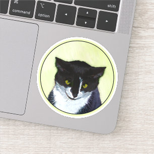 Tuxedo Cat Painting - Cute Original Cat Art