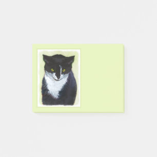 Tuxedo Cat Painting - Cute Original Cat Art Post-it Notes