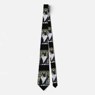 Tuxedo Cat Painting - Cute Original Cat Art Tie