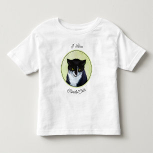 Tuxedo Cat Painting - Cute Original Cat Art Toddler T-Shirt