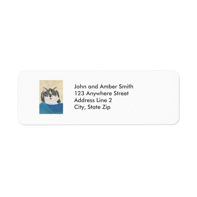 Tuxedo Cat Painting Return Address Labels (Front)