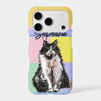Tuxedo Cat Pastel Colours Pink Girls Name