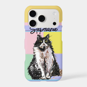 Tuxedo Cat Pastel Colours Pink Girls Name