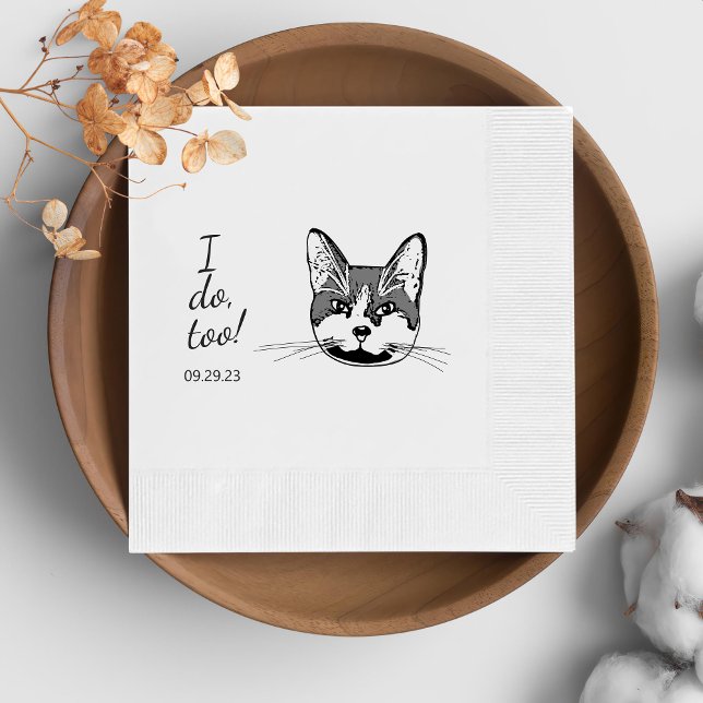 Tuxedo Cat Personalised I Doo Too Napkin (Creator Uploaded)