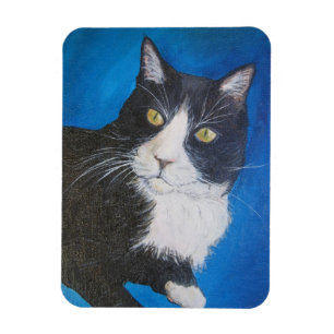 Tuxedo Cat Pet Art Magnet Customised Gift Options