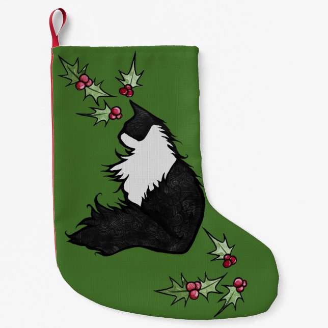 Tuxedo Cat Small Christmas Stocking (Front)